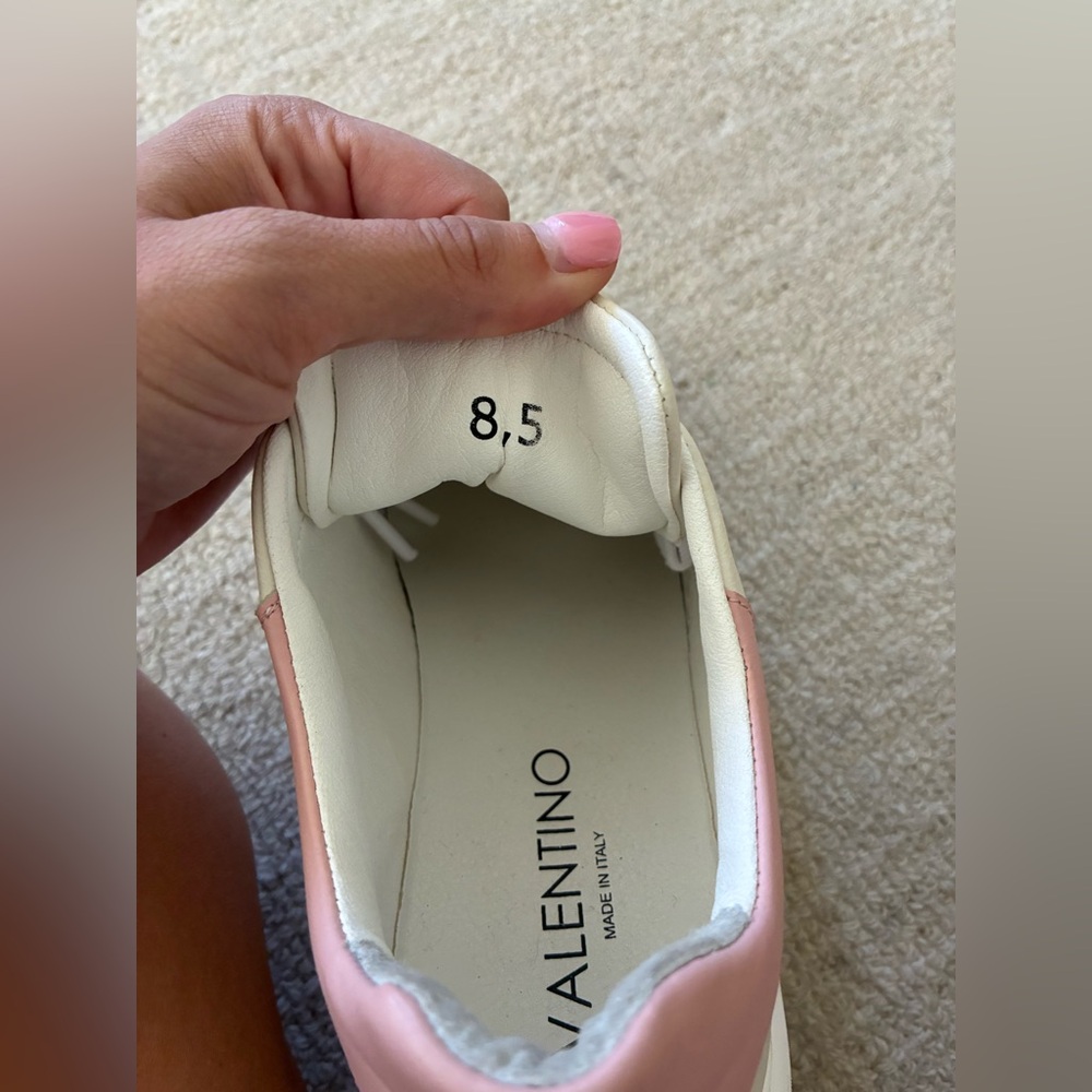 Valentino Pink and White Sneakers Minimalist Design